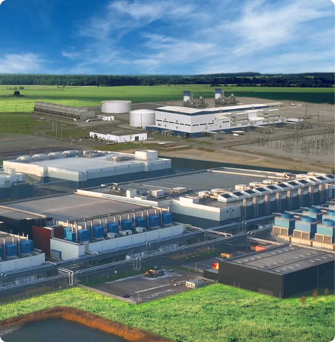 Remote data centre campus powered by on-site gas generation